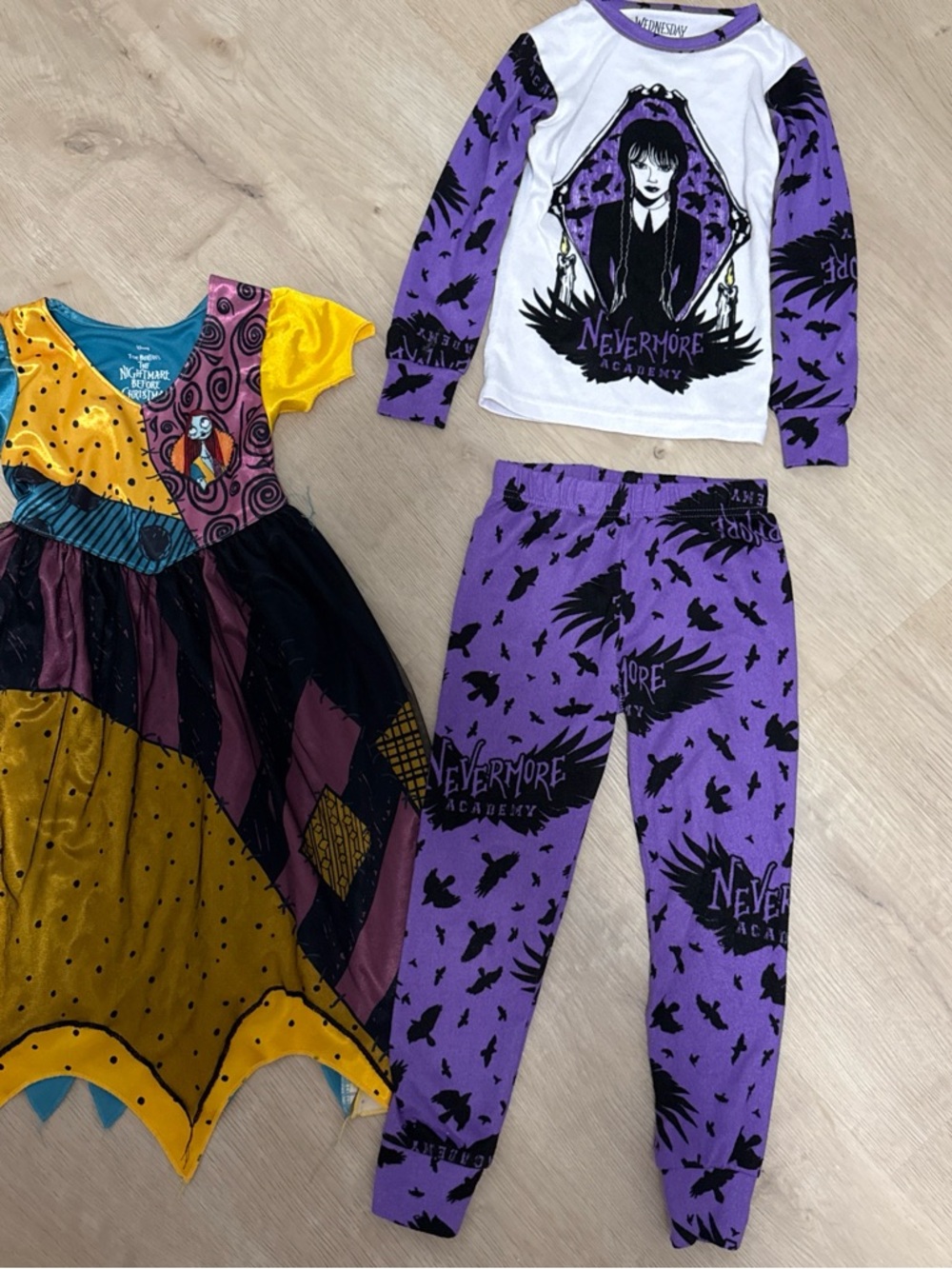 Disney Nevermore Academy Purple and White Girls' Pajama Set